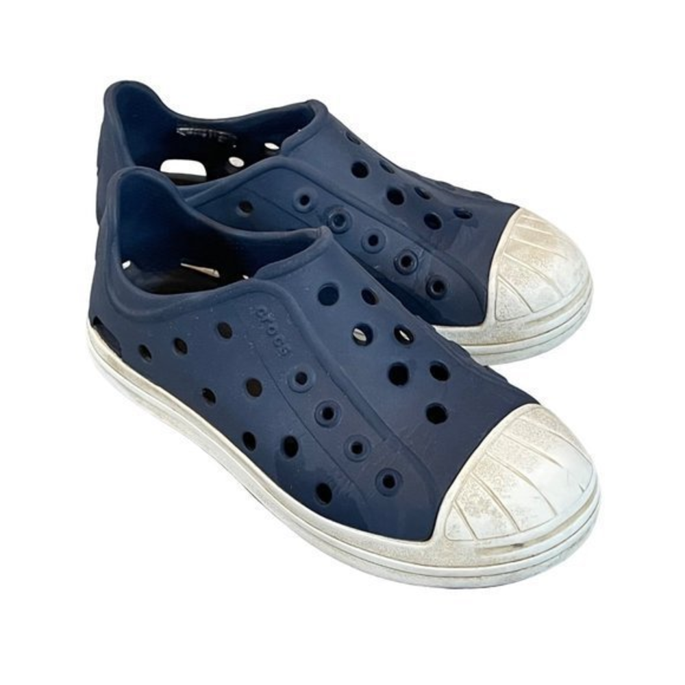 Crocs Navy Blue Bump It Shoe Watershoes‎ Laceless Sneakers Size 13 Child